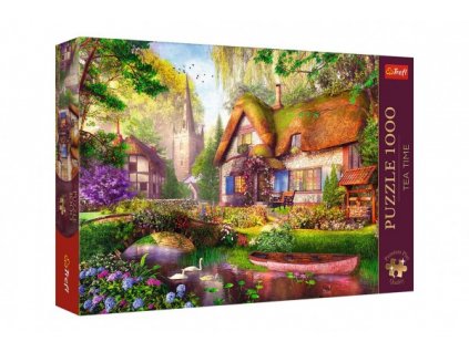 Puzzle Premium Plus - Čajový čas: Lesní chaloupka 1000 dílků 68,3x48cm v krabici 40x27x6cm