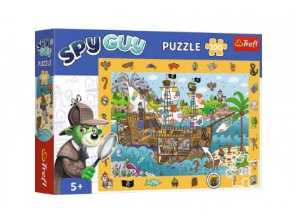 Puzzle Spy Guy - Pirátská loď 18,9x13,4cm 100 dílků v krabici 33x23x6cm