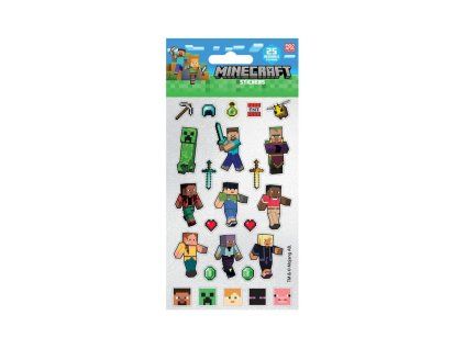 Samolepky Minecraft třpytivé 25ks ve fólii