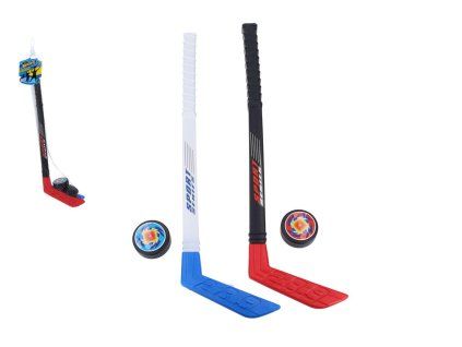 Hokejka 2ks s pukem 2ks plast 60cm v síťce