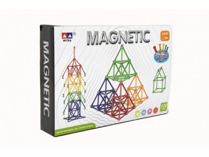 Magnetická stavebnice 120 ks plast/kov v krabici 28x19x5cm