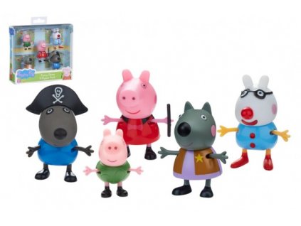 Prasátko Peppa/Peppa Pig plast set 5 figurek v maškarních šatech v krabičce 16x15x4,5cm