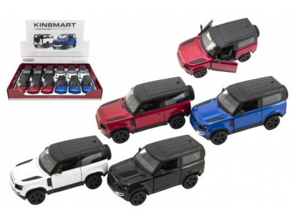 Auto Kinsmart Land Rover Defender 90 kov/plast 1:36 12,5cm na zpětné natažení