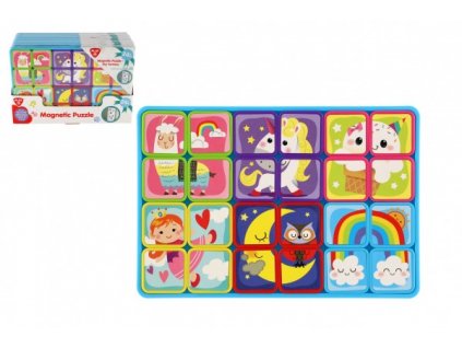 Puzzle magnetické deskové fantazie plast ve fólii 30x20x1cm  24m+