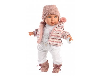 Llorens 42406 BABY JULIA - realistická panenka se zvuky a měkkým látkovým tělem - 42 cm