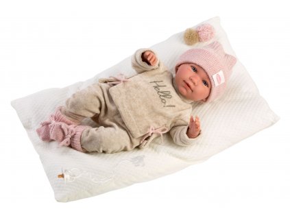 Llorens 74020 NEW BORN - realistická panenka miminko se zvuky a měkkým látkovým tělem - 42 cm