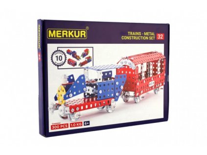Stavebnice MERKUR 032 Železniční modely 10 modelů  36x27x3cm