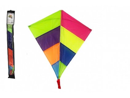 Drak létající nylon 88x81cm barevný v sáčku 10x90cm