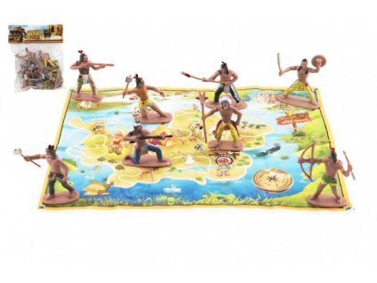 Figurky indiáni s mapou plast 6cm v sáčku