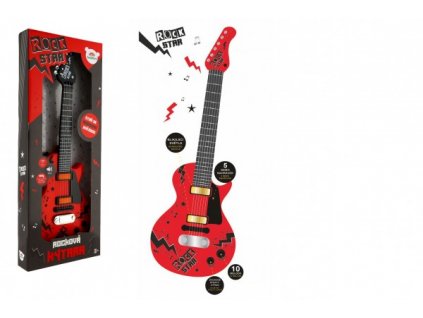 Kytara elektrická ROCK STAR plast 58cm na baterie se zvukem, světlem v krabici 24x62x5,5cm