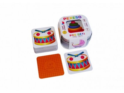 Pexeso Pro děti 64 karet v plechové krabičce 6x6x4cm