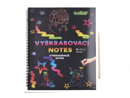 Škrabací/Vyškrabovací notes duhový 10 listů v sáčku 28x21cm