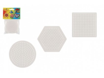 Podložka na zažehlovací korálky Hama MIDI- kolečko,čtverec,šestiúhelník plast  9x9cm