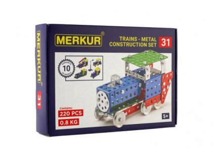 Stavebnice Merkur 031 Železniční modely 10 modelů  26x18x5cm