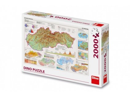 Puzzle Mapa Slovenska 97x69cm 2000 dílků v krabici 32x23x7cm