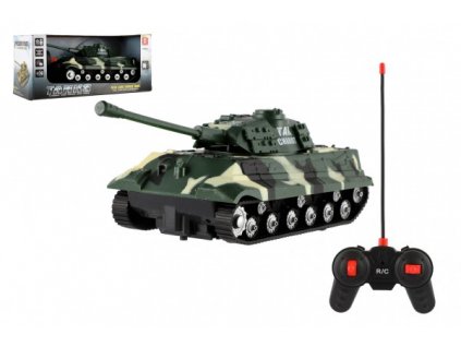 Tank RC PANTHER plast 25cm na baterie 27mHz se zvukem se světlem v krabici 28x13x12cm