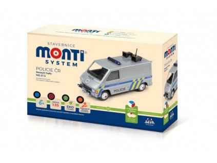 Stavebnice Monti System MS 27,5 Policie ČR Renault Trafic 1:35 v krabici 22x15x6cm