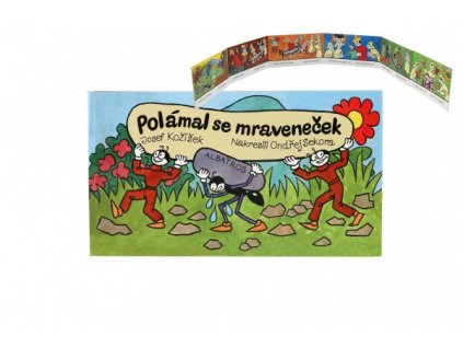 Knížka leporelo CZ text - Polámal se mraveneček 16x9cm 24m+