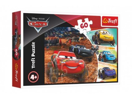 Puzzle Disney Cars 3/McQueen s přáteli 33x22cm 60 dílků v krabici 21x14x4cm