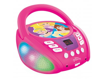 Přenosný Bluetooth CD přehrávač Disney Princess se světelnými efekty