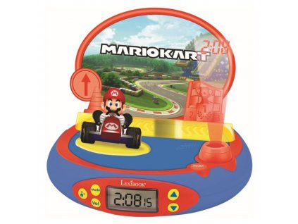 Dětský budík Mario Kart s rádiem a projektorem