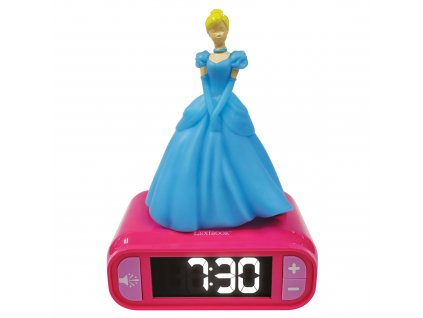 Budík s nočním 3D světlem Disney Princezna Popelka