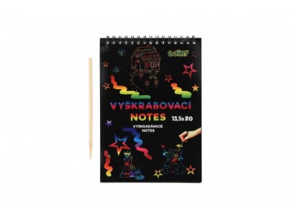 Škrabací notes duhový 12 listů v sáčku 20x13,5cm