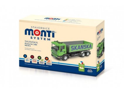 Stavebnice Monti System MS 67,2 Skanska Scania 114 L 1:48 v krabici 31,5x16x6,5cm