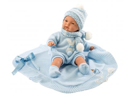 Llorens 38937 JOEL - realistická panenka miminko se zvuky a měkkým látkovým tělem - 38 cm