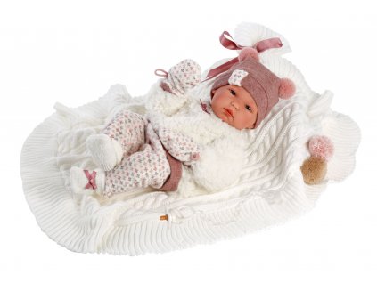 Llorens 63576 NEW BORN HOLČIČKA - realistická panenka miminko s celovinylovým tělem - 35 cm
