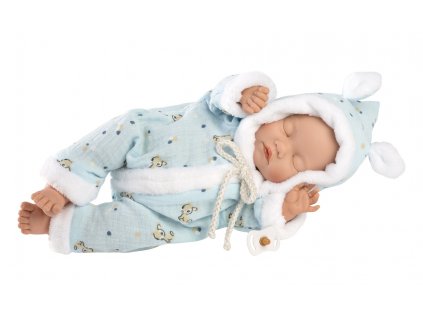 Llorens 63301 LITTLE BABY - spící realistická panenka miminko s měkkým látkovým tělem - 32 cm