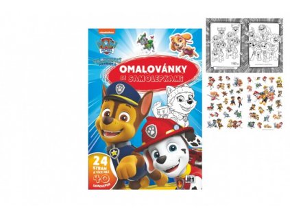 Omalovánky se samolepkami A4 Paw Patrol/Tlapková patrola 21x30cm