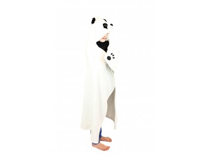 Cozy Noxxiez BL823 Panda - hřejivá deka s kapucí se zvířátkem a tlapkovými kapsami