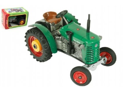 Traktor Zetor 25A zelený na klíček kov 15cm 1:25 v krabičce Kovap