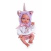 Antonio Juan 85105-2 Jednorožec fialový - realistická panenka miminko s celovinylovým tělem - 21 cm