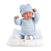 Llorens 84453 NEW BORN - realistická panenka miminko se zvuky a měkkým látkovým tělem - 44 cm