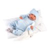 Llorens 84453 NEW BORN - realistická panenka miminko se zvuky a měkkým látkovým tělem - 44 cm
