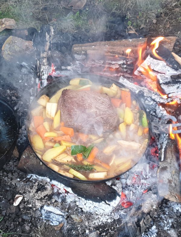 Hovädzí brisket na pive v UFO – disku na pečenie