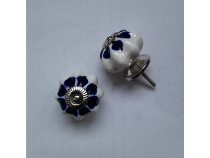 Keramické gombíky TEKVICA ANTIK 3 bielo-modrý 45 mm ACHI