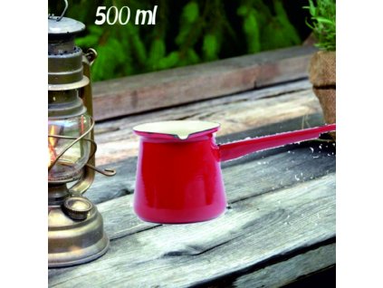 982905 Smaltovaná džezva kanvička 500 ml červená BARABARA