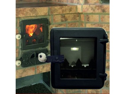 Riga liatinové prikladacie dvierka so sklom a keramický gombíkom CARDINALIS