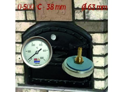 Dvierkový teplomer do pece 0-500 °C D63 Pecmaniak CEWAL