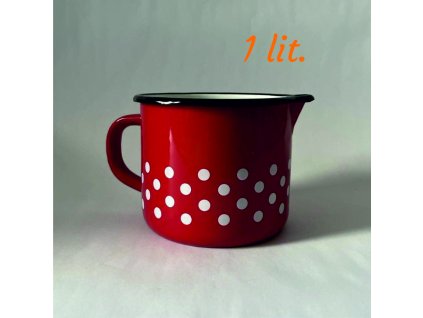 Smaltovaný hrnček so zobáčikom 1 lit BARABARA