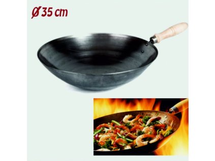 Železná panvica Wok 35 cm KAPIGA