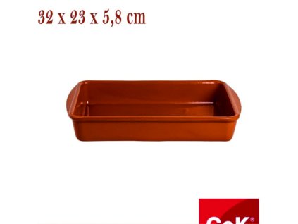 7225417 Keramická zapekacia misa hranatá 32 x 23 x 5,8 cm hnedá COK