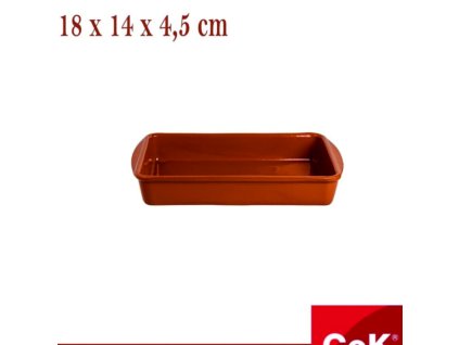 7225416 Keramická zapekacia misa hranatá 18 x 14 x 4,5cm hnedá COK