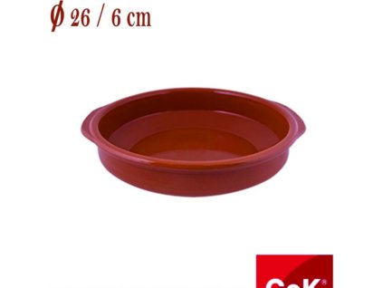 7225414 Keramická zapekacia misa okrúhla d: 26 x 6 cm hnedá COK