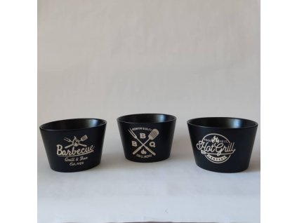 Keramická miska BBQ 13x8 cm, čierna