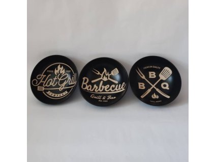 Keramický tanier hlboký BBQ 20 cm, 1,3 Lit, čierny