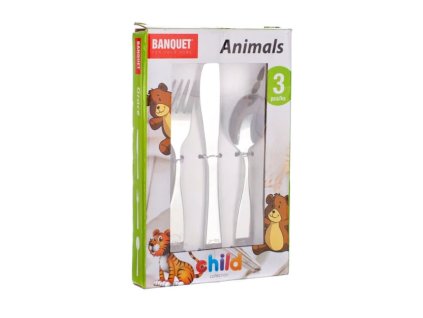 3 - dielna súprava detských príborov s reliéfom Banquet